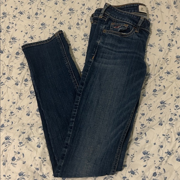 Hollister Denim - HOLLISTER DARK BLUE SKINNY JEANS LOW RISE BIRD LOGO OG Y2K